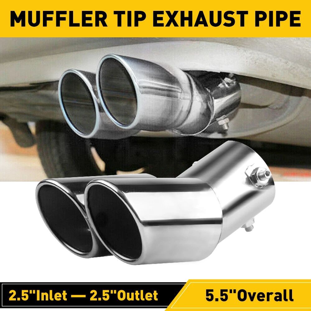 Universal Stainless Steel Blue Car Dual Exhaust Pipe Tail Muffler