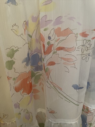 Ralph Lauren Off White Blumenmuster abgestufter Georgette Bauernrock Gr. 14 Boho Hippie - Bild 2 von 8