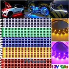 18PCS 12V 12" 1FT 15SMD Flexible LED Strip Light Waterproof For Car Truck Boat