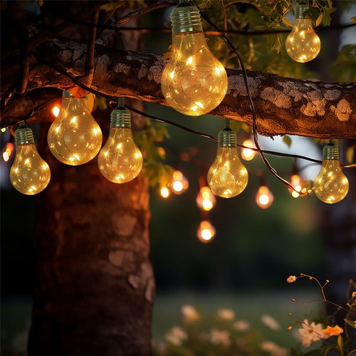 Solarlichterkette Gartenlamep Außenleuchte 10x LED Glühbirne Terrassenleuchte - Bild 6 von 12