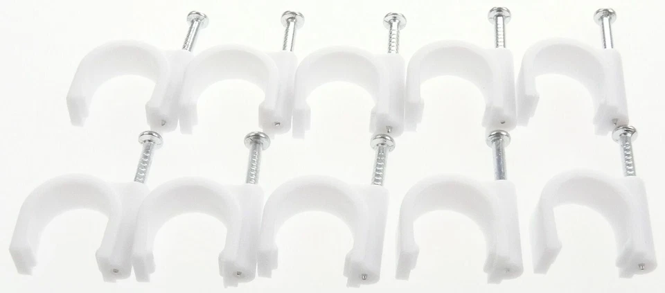 MAXGO Nagelschelle Nagelschellen Kabelschellen Rundschelle mit Nagel 3 4 5 12mm Weiß