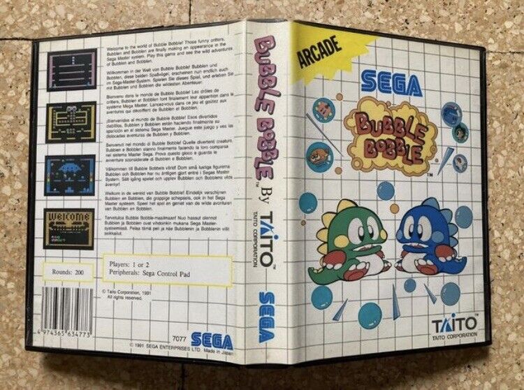 Sega Bubble Bobble Master System Mastersystem II