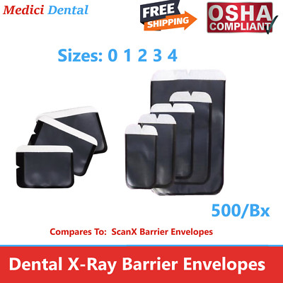Medici Professional ScanX Barrier Envelopes For Dental Phosphor Plates – Sizes 0-4, 2028 Expiry