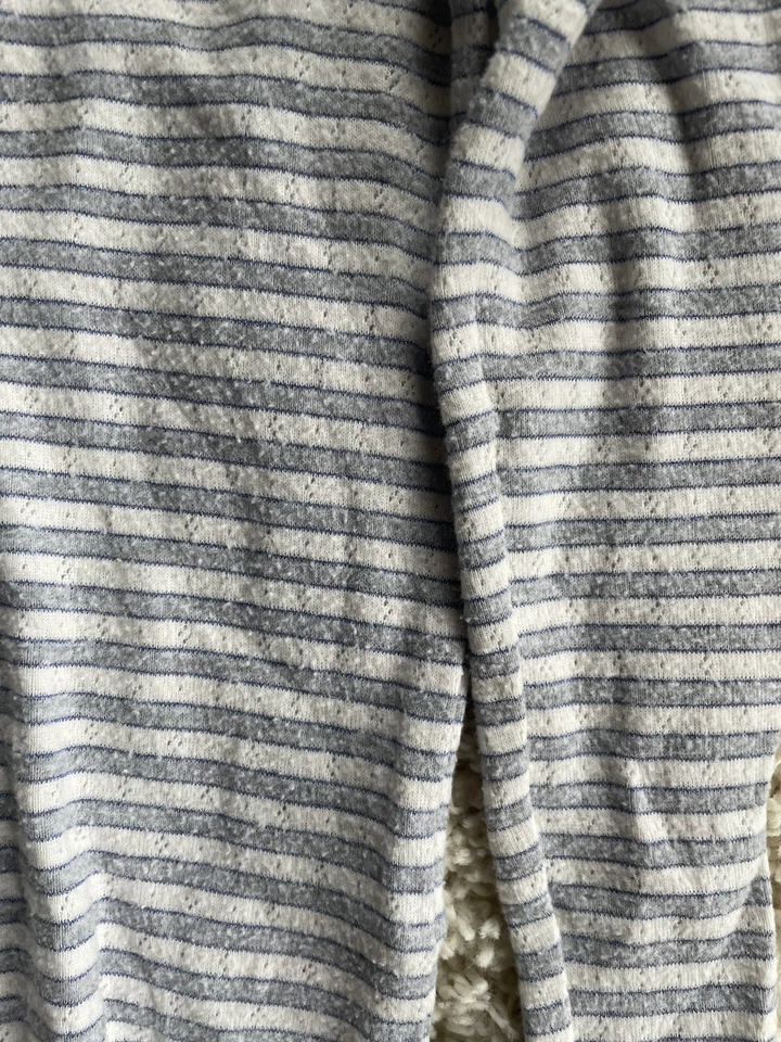 Boden Girls Long Sleeve Striped Shirt  Size 9-10Y Gray White - P - Image 2 of 4