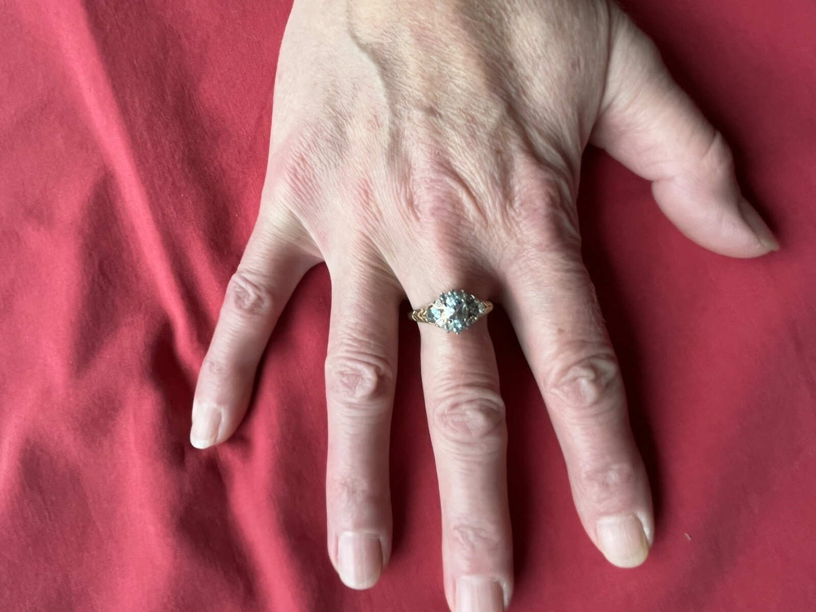 9ct Gold Aquamarine and Diamond Ring 375 Yellow Gold Ring eBay