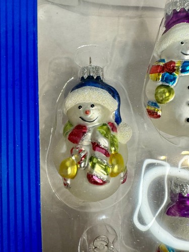 6 Vintage Glass Snowman Christmas Ornaments- Multi Colored -Made For Target 2007 - Picture 3 of 8