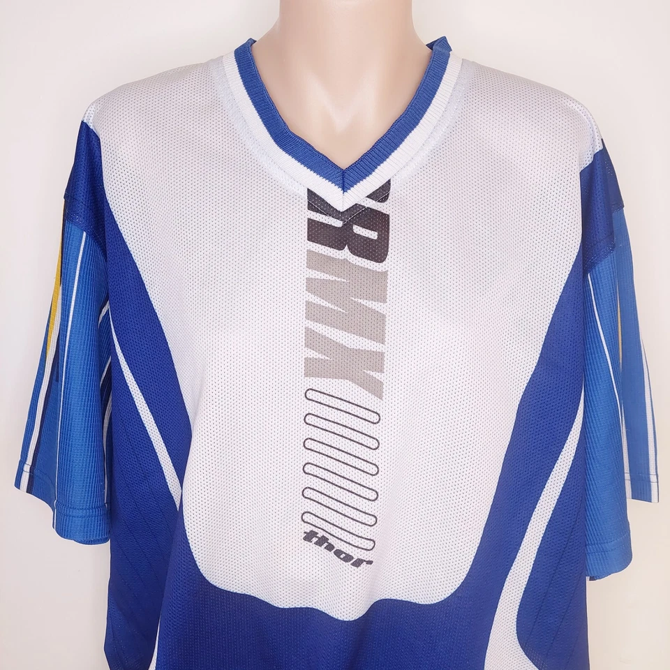 Thor MX Motorcycle Jersey Blue & White Mesh - image 4 of 4