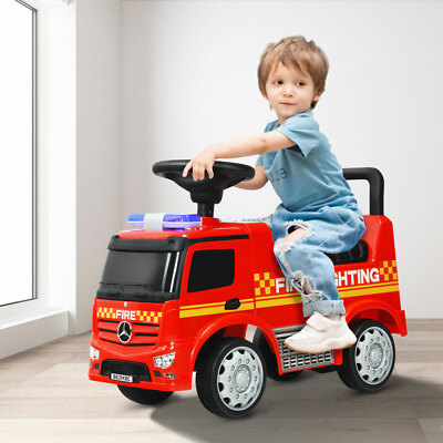2 in 1 Rutschauto&Schiebeauto Kinder Feuerwehrauto Spielzeugauto 12-36 Monaten