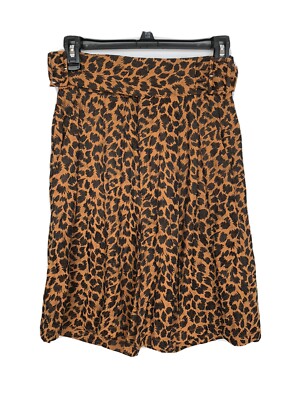 Toga Pulla Jacquard Shorts Size 34 NWT Animal Print Brown Rayon