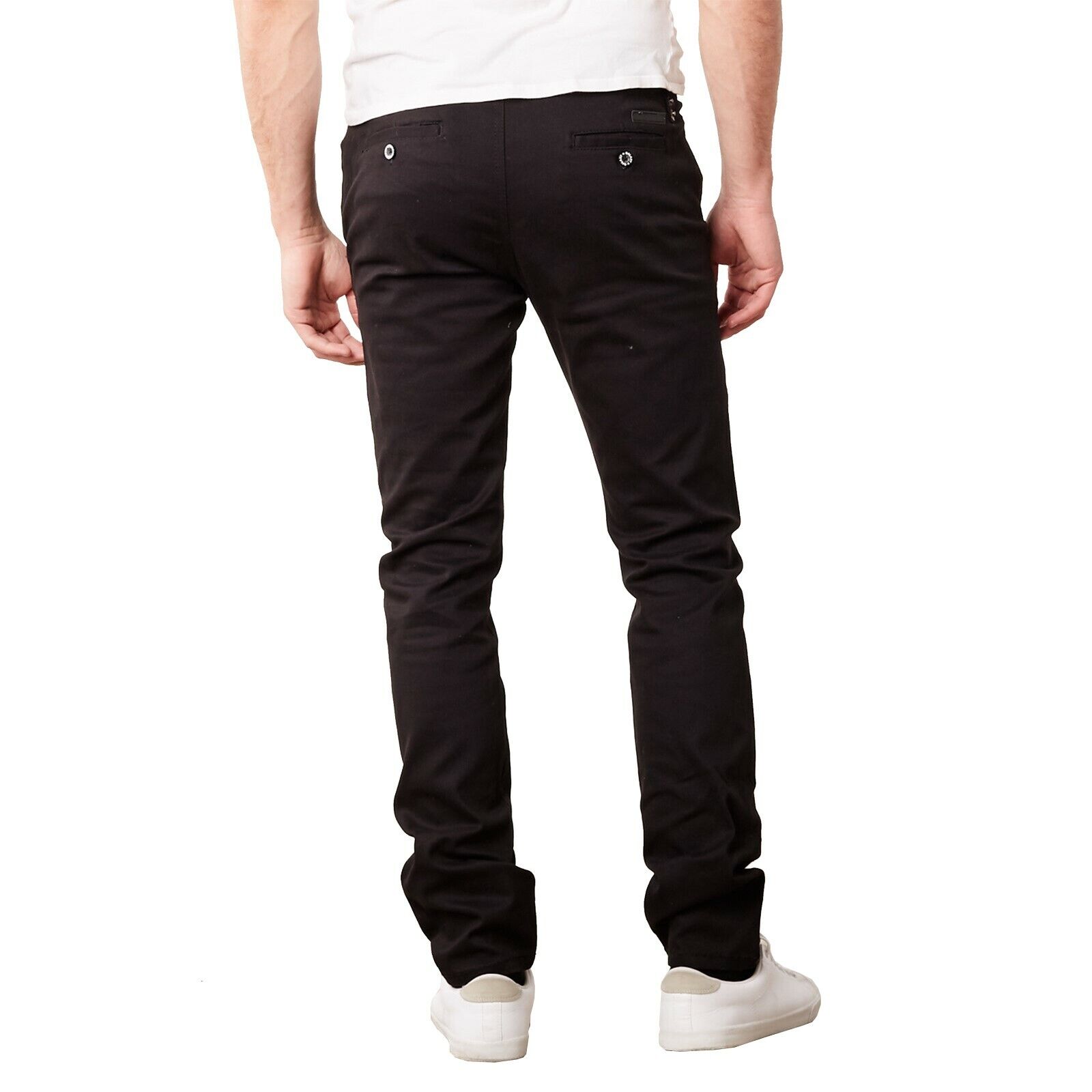 Mens Chino Pants Jeans Cotton Stretch Slim Fit Straight Leg 5 Pocket ...