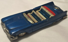 Vintage 1959 Bandai Blue Chrysler Imperial Convertible Friction Powered Tin Car