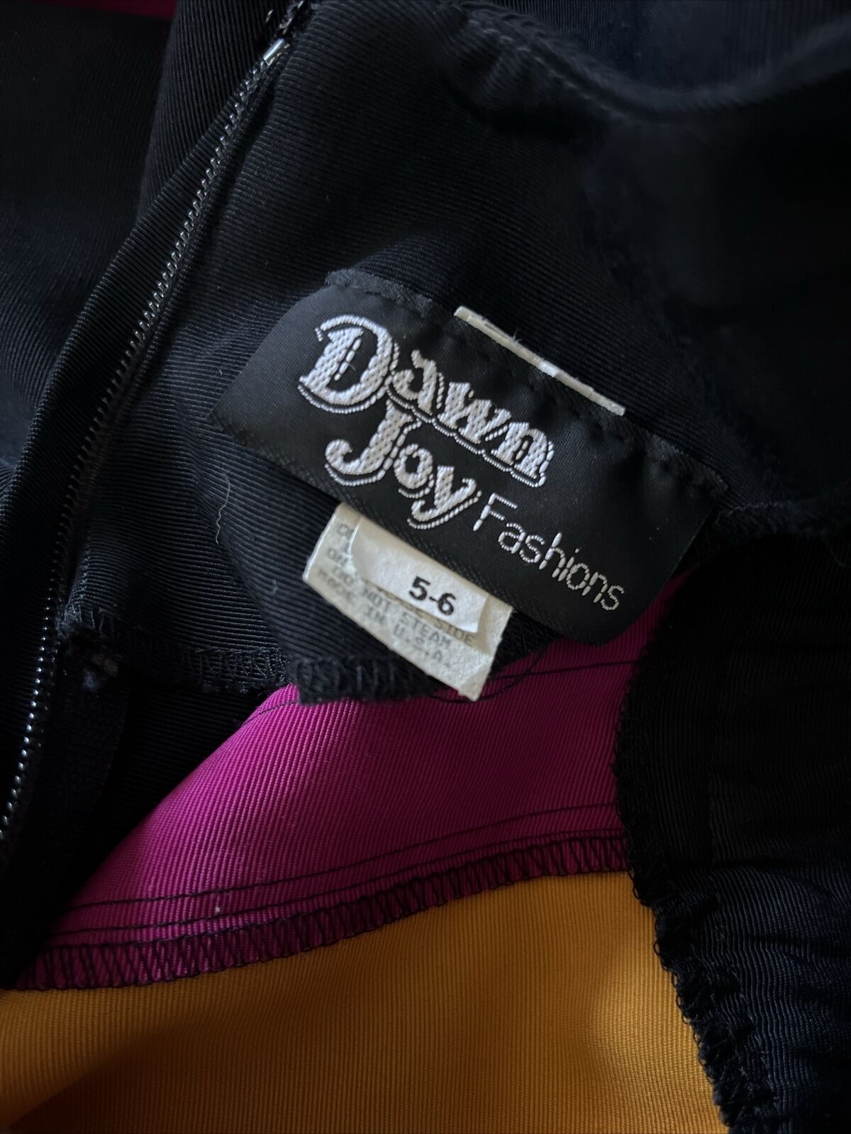 VTG Dawn Joy Fashions Bright Colorblock Dress Big… - image 8