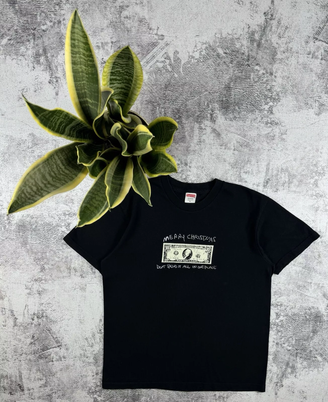 T shirt décontracté Supreme Merry Christmas Dollar SS21 Art Skate 2021 Hip Hop