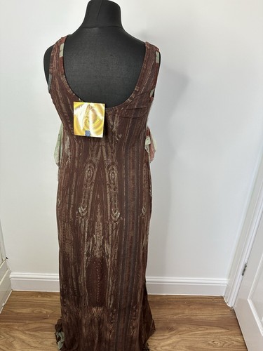 Le Gatte Jeans Women Mesh Lined Maxi Side Cut Out Dress Size V - Picture 7 of 10