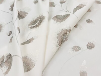 Weitzner Embroidered Floral Trailing Fabric- Illumination / Mockingbird 3.50 yds