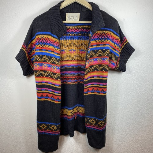 Rachel Roy Damen mittelgroßer Cardigan vorne offen Staubtuch mehrfarbig aztekisch Western Cowgirl - Bild 1 von 5
