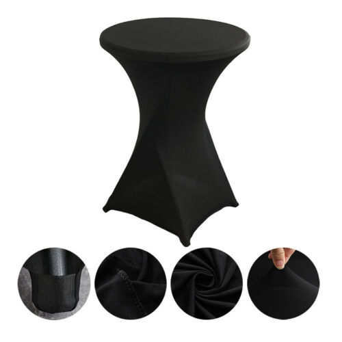 1 X Cocktail Round Table Cover Four-Way Stretch Wedding Party Tablecloth - Picture 9 of 20