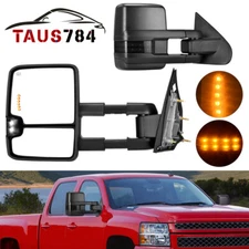 Tow Mirrors for 2014-2018 Chevy Silverado Sierra 1500 15-18 2500HD 3500HD Signal