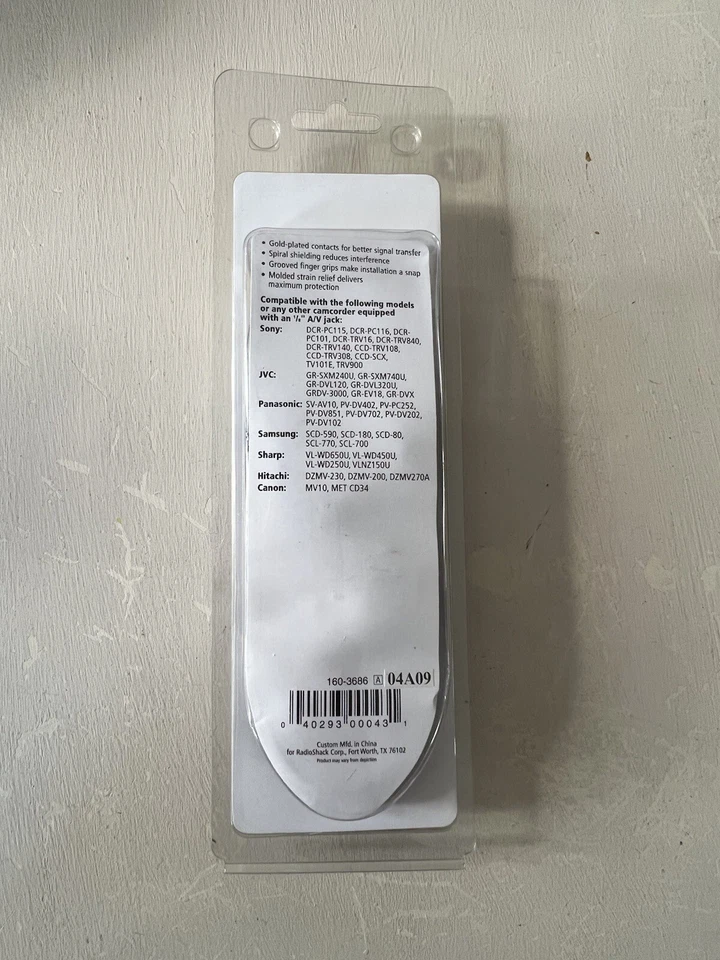 Camcorder A/V Cable Video 10 Feet 3m gold plated spiral shielding Factory Sealed - Image 2 of 2