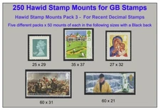 Hawid Mounts x 5 Different Sizes x 50 of each size = 250 Mounts  SAVE 25%