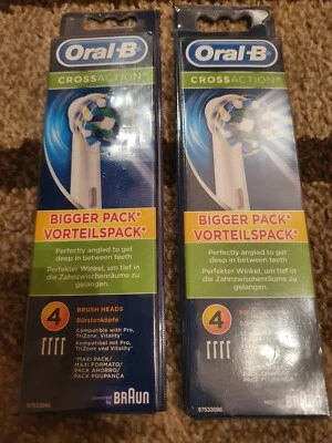 8 x ORAL B ELECTRIC TOOTHBRUSH REPLACEMENT HEADS - CROSS ACTION HEADS
