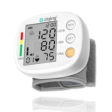 Blood Pressure Monitor Wrist Rechargeable Voice Broadcast Heart Rate Monitor