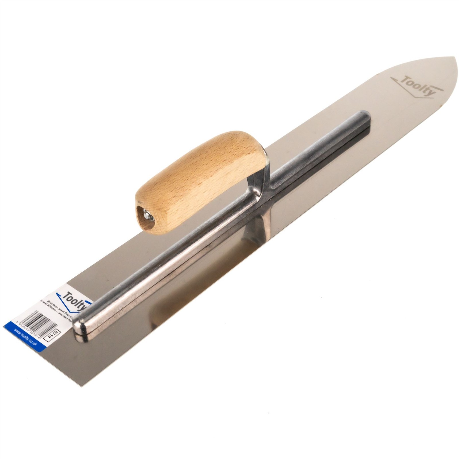 Pointed Flooring Trowel 500mm Wooden Grip Screeding Tool DIY Toolty Pro