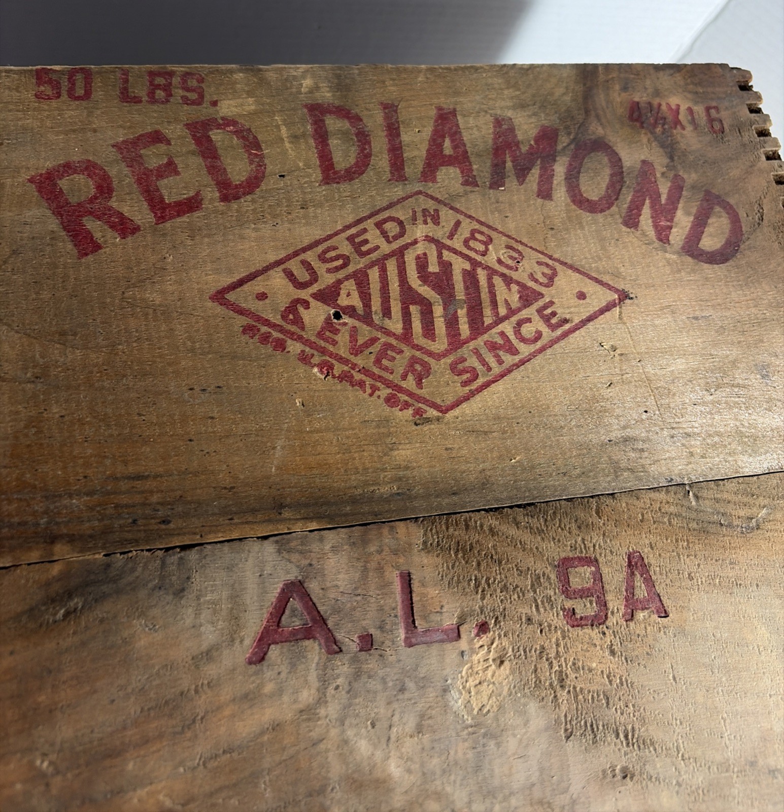 VTG Red Diamond 50 Lb Explosives  Wood Crate Box Dynamite Cleveland OH 🇺🇸