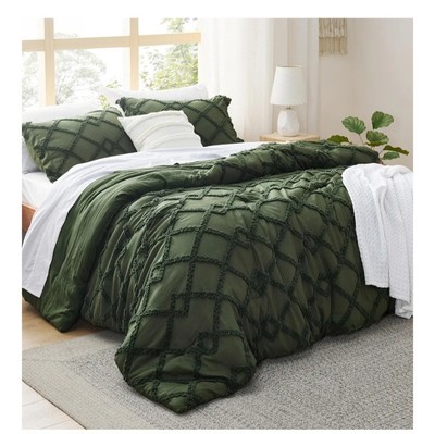 Bedsure Queen Comforter Set - Olive Green Comforter With 2 Shams