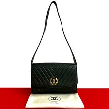 Chanel V Stitch Lambskin Shoulder Bag Women Black One Size