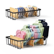 2-Pack Adjustable Lid Organizers - Large Kitchen Cabinet Organizer for Food S...