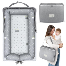 Baby Lounger for Newborn 0-24 Months, Snuggle Cozy Me Portable Infant Lounger wi