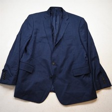 Stafford 52R Blue Coolmax All Season Wool Travel Mens Blazer Jacket Sport Coat