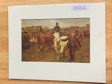 ALFRED MUNNINGS - `A WHITE SLAVE`. MOUNTED GYPSY HORSES PRINT.