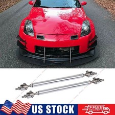 10-13 Adjustable Front Bumper Lip Splitter Strut Rod Tie Support Bars Spoiler