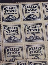 Bethlehem PA 3 Cent Private Charity Cinderella Stamps 1930’s