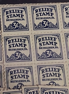 #ad Bethlehem PA 3 Cent Private Charity Cinderella Stamps 1930’s $2.99