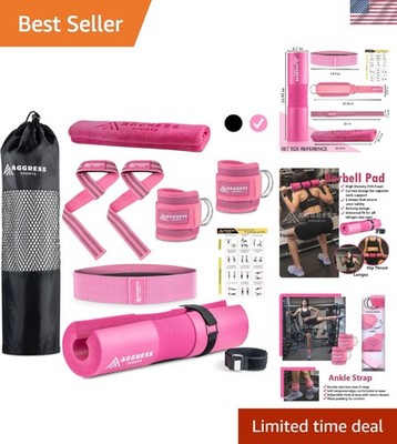 Pink Barbell Pad Set for Hip Thrusts - Complete Women's Gym Gear