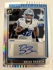 2025 Donruss Optic Signature Series Brian Branch #SSH-BB Silver Prizm Auto Lions