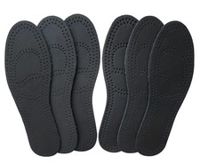 Black Leather Insoles for Women Shoes Thin Cowhide Leather Inserts for
