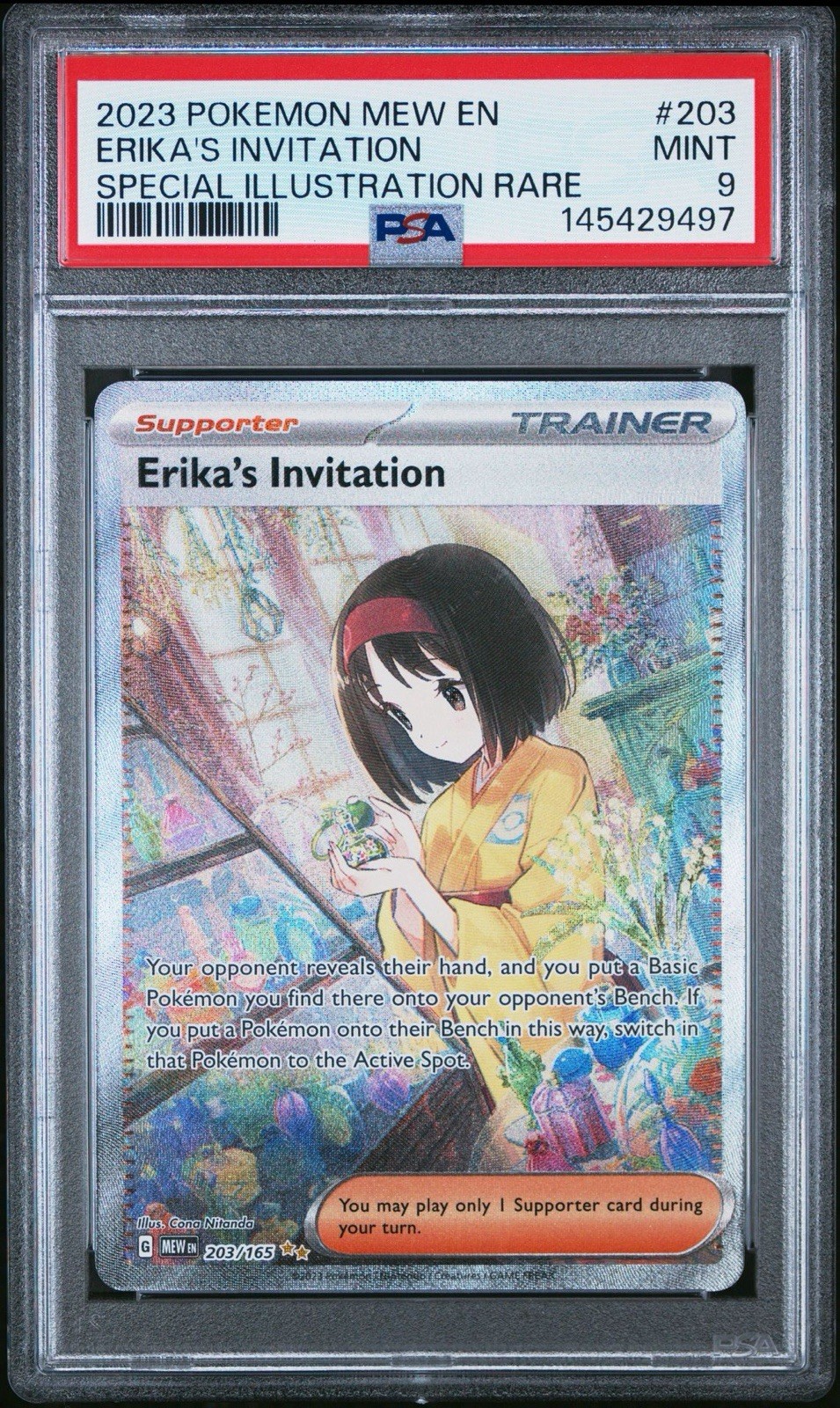 Erika’s Invitation 203 Pokemon MEW 151 Special Illustration Rare PSA 9 MINT Card
