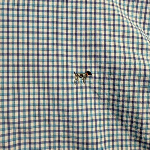 Southern Point Co Shirt Mens XL Blue Check Hadley Button Down Dog Embroidered - Picture 3 of 7