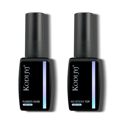 Rubber Base Gel Polish and No Sticky Top 12Ml,Gel Base and Top Coat Set,Super Br