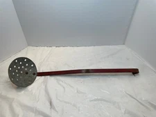Vintage Ice Fishing Metal Skimmer Ladle Strainer Scoop Clipper 22.5"
