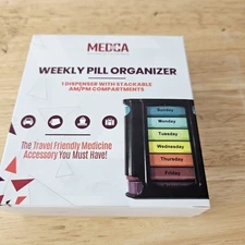 MEDca Weekly Pill Organizer, 1 Dispenser with Stackable AM/PM Compartments NIB