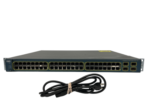 WS-C3560-48PS-S Cisco Catalyst 3560-48PS Switch Used Includes Rack Mounts - Afbeelding 1 van 6