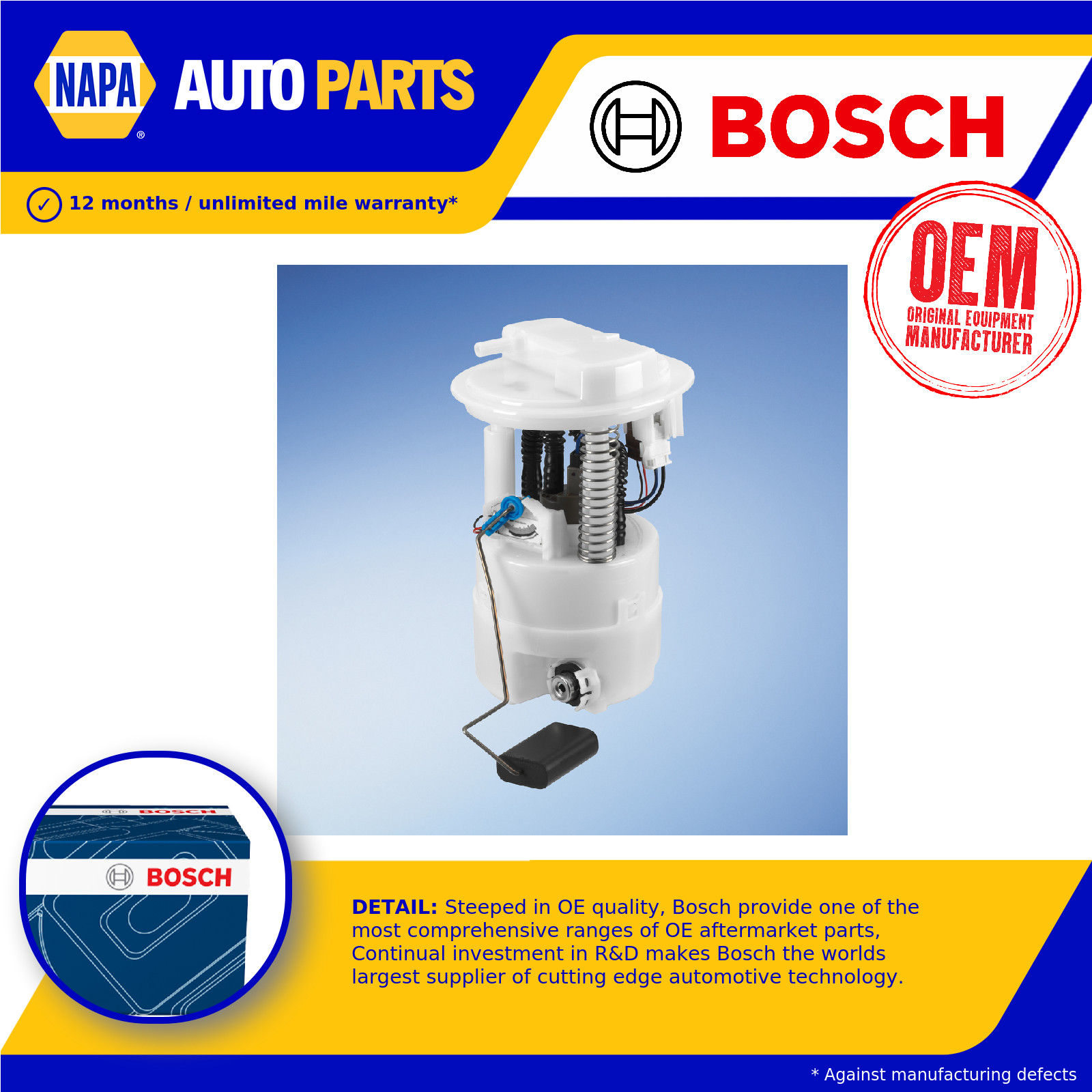 Fuel Pump fits RENAULT CLIO Mk2 2.0 In tank 01 to 07 Bosch 8200057324 8200683207