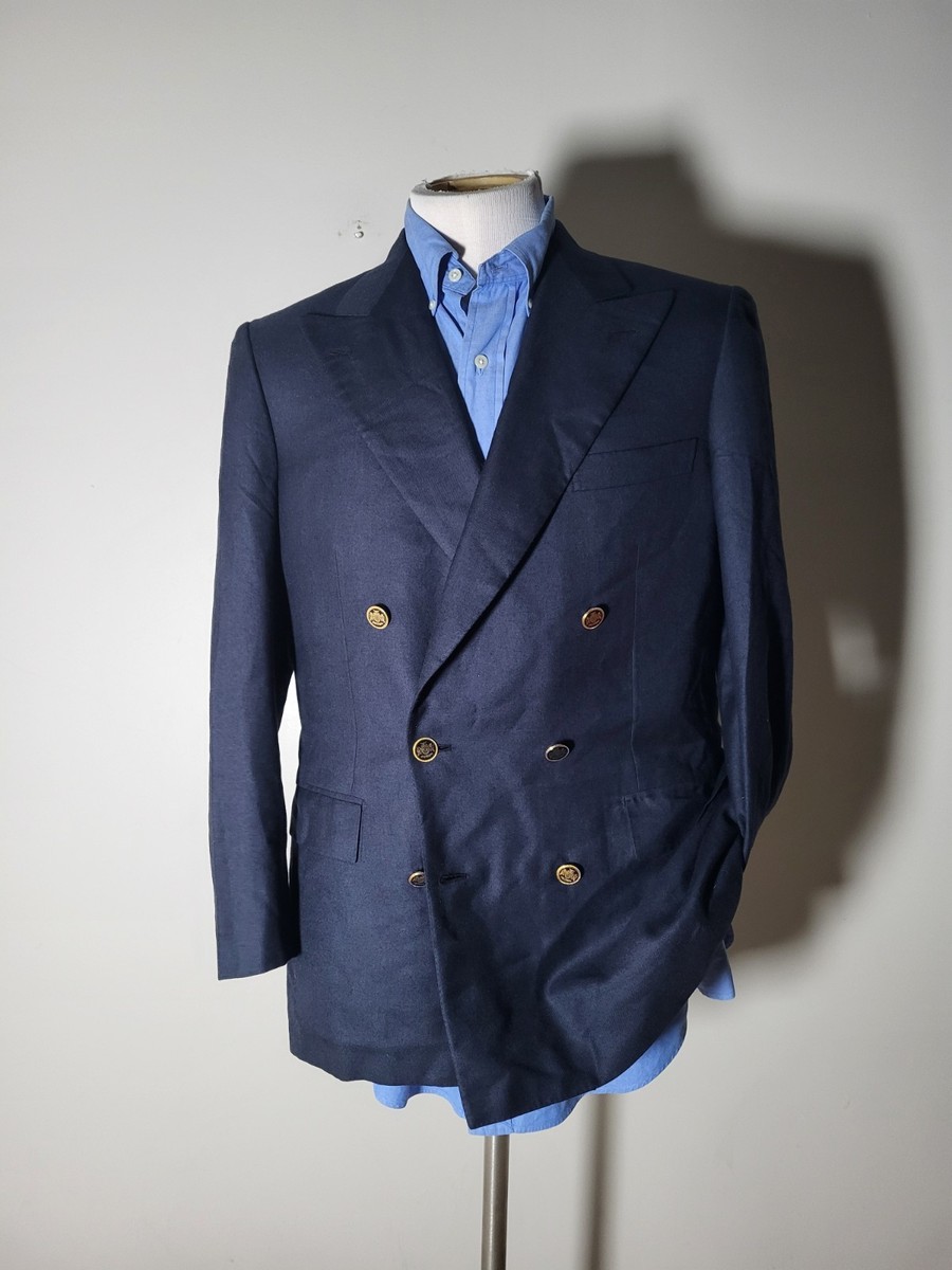 Brioni ジャケット UK38 IT48 48 38S Brioni Navy Blue Gold Button Double Breasted Blazer