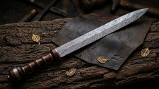 Roman Gladius Sword Battle Ready Damascus Steel Medieval Short Sword w Sheath