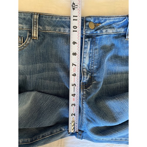 Boston Proper Jeans Womens 16 Blue Embellished Red Pompom Stretch Boho Festival - Picture 9 of 10